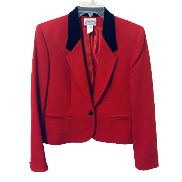 The Villager Jackets & Blazers - The Villager Vintage Wool Blend Blazer - Red - Size 8